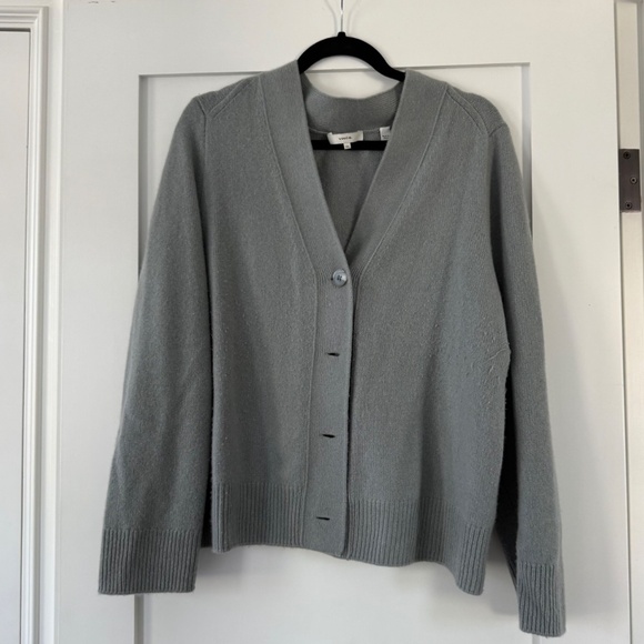 Vince Cashmere Shrunken Button Cardigan Grey XXL - Picture 1 of 6
